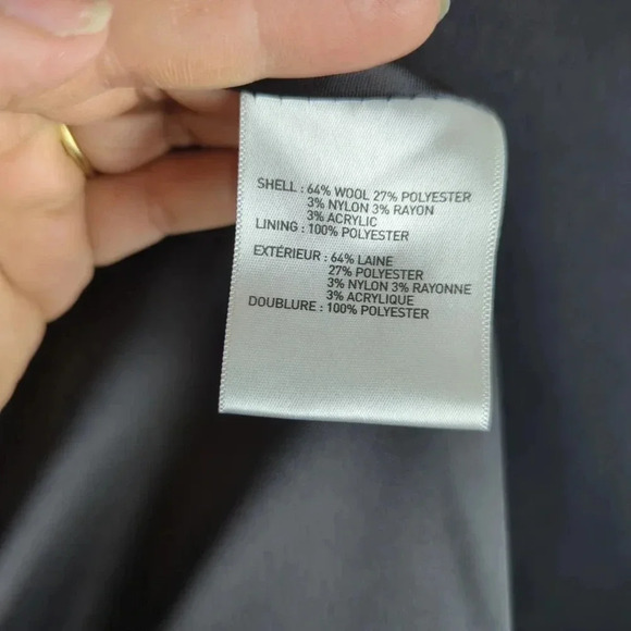 Laundry By Sheli Segal Size 2 Woolen Blend Jacket Black Double Breasted Belted - Picture 8 of 14